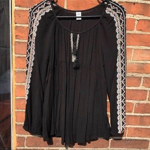 Black blouse flow top